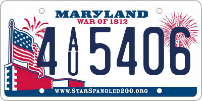 MD license plate 4AU5406