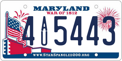 MD license plate 4AU5443