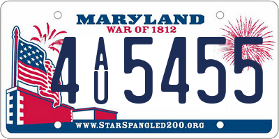 MD license plate 4AU5455
