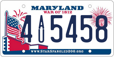 MD license plate 4AU5458