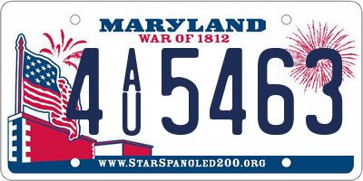 MD license plate 4AU5463