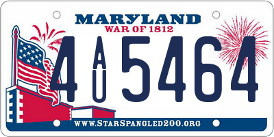 MD license plate 4AU5464