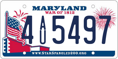 MD license plate 4AU5497