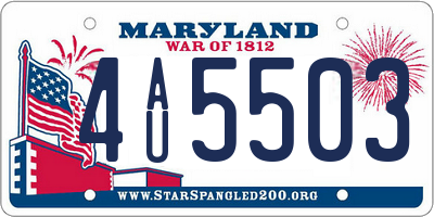 MD license plate 4AU5503