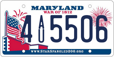 MD license plate 4AU5506