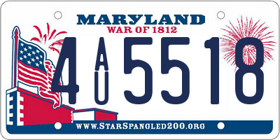MD license plate 4AU5518