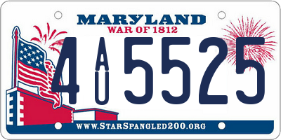 MD license plate 4AU5525