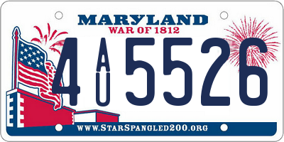 MD license plate 4AU5526