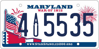 MD license plate 4AU5535