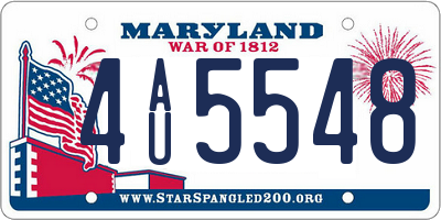 MD license plate 4AU5548