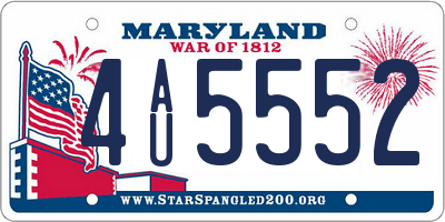 MD license plate 4AU5552