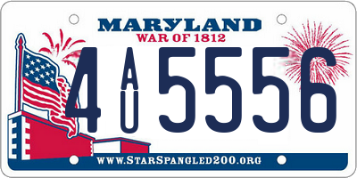 MD license plate 4AU5556