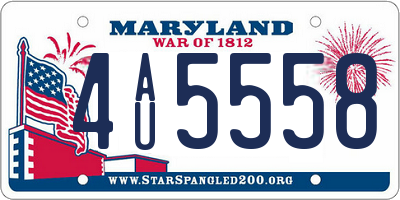 MD license plate 4AU5558