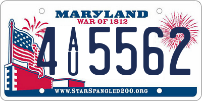 MD license plate 4AU5562