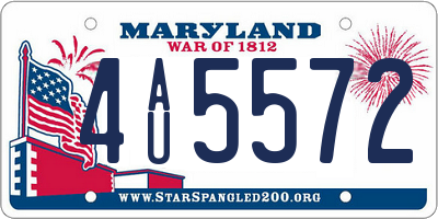 MD license plate 4AU5572