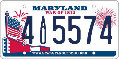 MD license plate 4AU5574