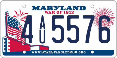 MD license plate 4AU5576