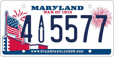 MD license plate 4AU5577