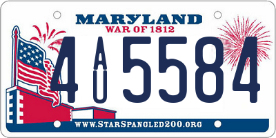 MD license plate 4AU5584
