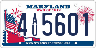 MD license plate 4AU5601
