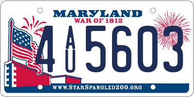 MD license plate 4AU5603