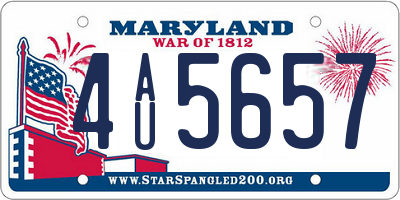 MD license plate 4AU5657