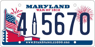 MD license plate 4AU5670