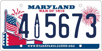 MD license plate 4AU5673