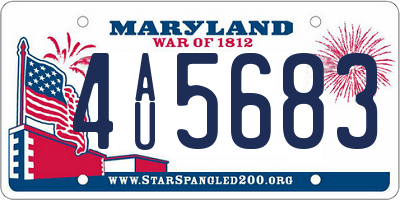 MD license plate 4AU5683