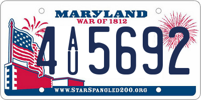 MD license plate 4AU5692