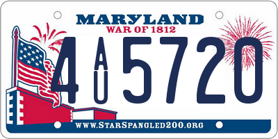 MD license plate 4AU5720