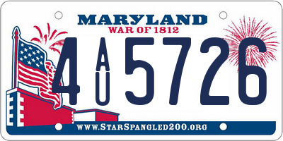 MD license plate 4AU5726