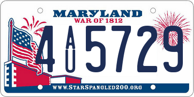 MD license plate 4AU5729
