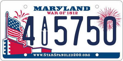 MD license plate 4AU5750