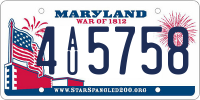 MD license plate 4AU5758