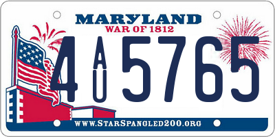 MD license plate 4AU5765
