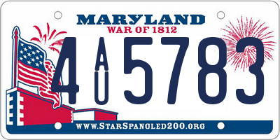 MD license plate 4AU5783