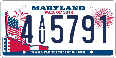 MD license plate 4AU5791