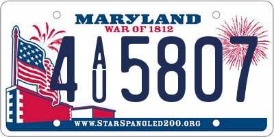 MD license plate 4AU5807