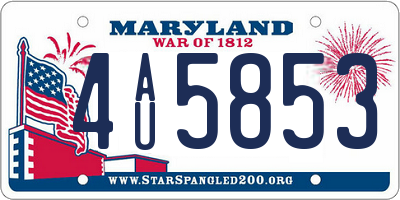 MD license plate 4AU5853