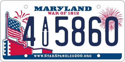 MD license plate 4AU5860
