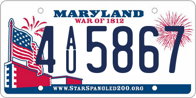 MD license plate 4AU5867