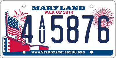 MD license plate 4AU5876