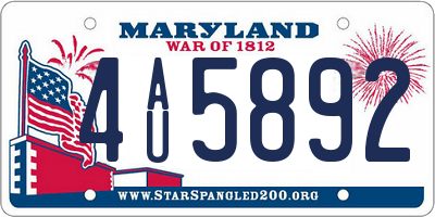MD license plate 4AU5892