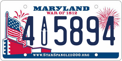 MD license plate 4AU5894