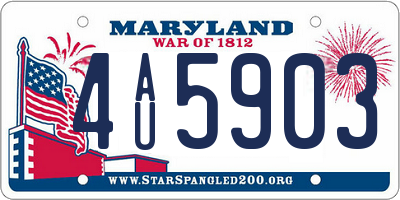 MD license plate 4AU5903