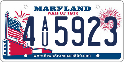 MD license plate 4AU5923