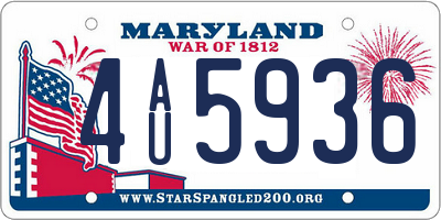 MD license plate 4AU5936