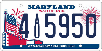 MD license plate 4AU5950