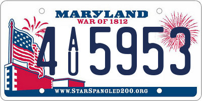 MD license plate 4AU5953